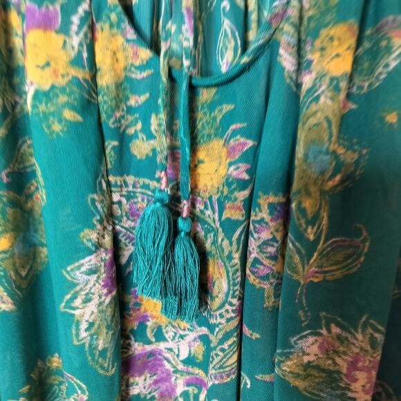 Free People Floral Up For Anything Blouse Balloon Sleeve - Picture 12 of 13